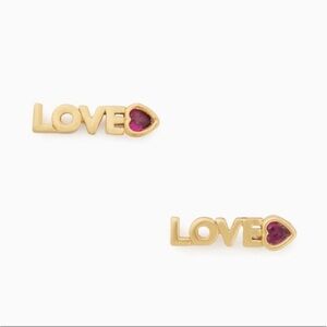 NEW Kate Spade Gold and Red Love Earrings